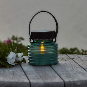 Sirius Lampă solară cu LED Aston Jar, înălțime 12 cm, verde/maro, IP44, Verde, Sticlă