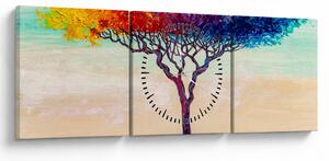 Tablou cu pom pictat (cu ceas) (90x30 cm)