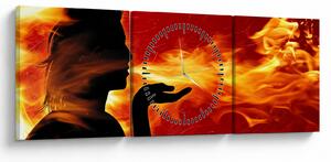 Tablou femeii în foc (cu ceas) (90x30 cm)