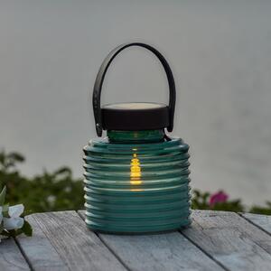 Sirius Lampă solară cu LED Aston Jar, înălțime 16 cm, verde/maro, IP44, Verde, Sticlă