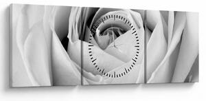 Tablou - Detailu de floare de trandafir (cu ceas) (90x30 cm)