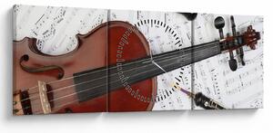Tablou - Unelte muzicale (cu ceas) (90x30 cm)