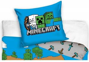 Lenjerie de pat pentru copii Minecraft Time toMine , 140 x 200 cm, 70 x 90 cm