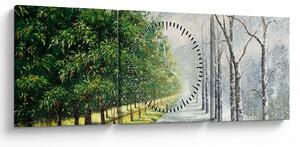 Tablou - Iarna versus vara (cu ceas) (90x30 cm)