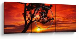 Tablou - Apus de soare (cu ceas) (90x30 cm)