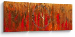 Tablou cu abstracție pictată (cu ceas) (90x30 cm)