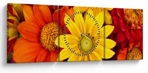Tablou cu floare (cu ceas) (90x30 cm)