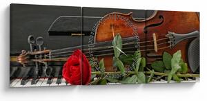 Tablou- Amintire de muzicean (cu ceas) (90x30 cm)