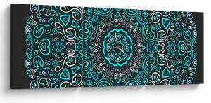 Tablou cu abstracție ornamentală (cu ceas) (90x30 cm)