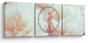 Tablou cu flori (cu ceas) (90x30 cm)