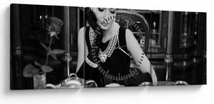 Tablou cu femeie (cu ceas) (90x30 cm)