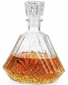 Sticla eleganta Pufo Pyramid pentru bautura, lichior sau whisky, 750 ml, transparenta– rafinata si rezistenta