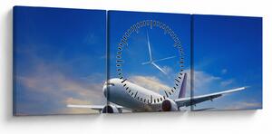 Tablou cu avion (cu ceas) (90x30 cm)