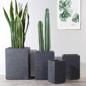 Ghivece din Fibra de Sticla 2HOME, bloom – Gri inchis (Set de 4)