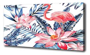 Tablou canvas Flamingos și plante