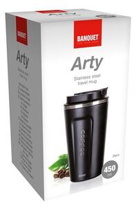 Banquet Cană termică de călătorie ARTY 450 ml, negru