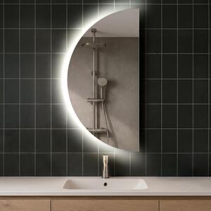 80x160 Oglindă cu LED Semilunară Modernă - Iluminare Eleganta pentru Baie D221 | stânga