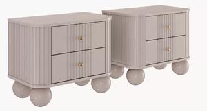 Set noptiere Vesper 56 cm - cașmir / mânere aurii / picioare sferice