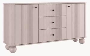 Comodă cu sertare Vesper 160 cm - cașmir / mânere negre / picioare sferice