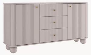 Comodă cu sertare Vesper 160 cm - cașmir / mânere aurii / picioare sferice