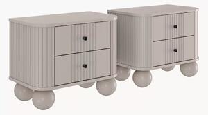 Set noptiere Vesper 56 cm - cașmir / mânere negre / picioare sferice