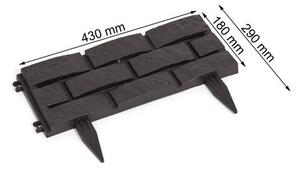 Palisadă - bordură de grădină, gri, 2,2 m