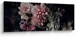Tablou cu buchet (cu ceas) (90x30 cm)