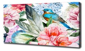 Tablouri tipărite pe pânză Flori și păsări