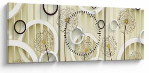 Tablou abstract a păpădiei (cu ceas) (90x30 cm)
