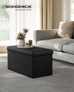 Cufar depozitare Otoman Negru Songmics 76x38x38 cm