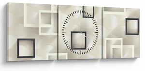 Tablou geometric abstract (cu ceas) (90x30 cm)