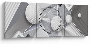 Tablou geometric abstract (cu ceas) (90x30 cm)
