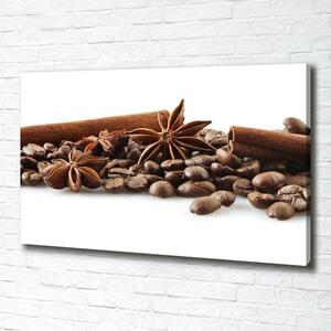 Imprimare tablou canvas Boabe de cafea scorțișoară