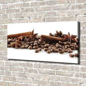 Imprimare tablou canvas Boabe de cafea scorțișoară