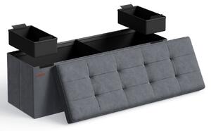 Banca de depozitare, Songmics, 110 x 38 x 38 cm, 300 Kg, LSF277G01, Gri