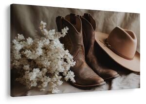 Tablou cizme de cowboy cu pălărie