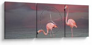 Tablou - Flamingo (cu ceas) (90x30 cm)