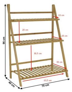 Suport de flori din bambus Nepel Tip 1, 70 x 40 x 96 cm