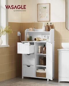 Dulap depozitare baie Vasagle Alb 60x30x100.5 cm
