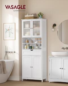 Dulap depozitare baie Vasagle Alb 60x30x170 cm