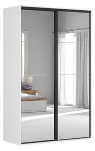 Dulap FLEX, alb, PAL, cu 2 usi si oglinda, 150x66x240 cm
