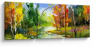 Tablou - Peisaj - pictură (cu ceas) (90x30 cm)