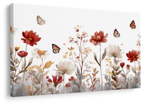 Tablou armonie florală cu fluturi