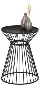Masuta cafea RAVEN, negru, sticla/metal, 47x47x52 cm