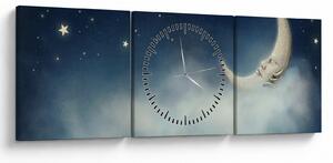 Tablou - Luna cu stele (cu ceas) (90x30 cm)
