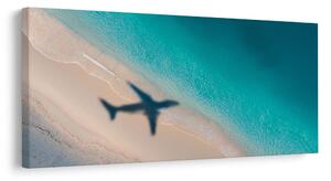 Tablou coasta azurie cu avion
