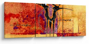 Tablou - Zeița africană (cu ceas) (90x30 cm)