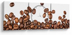 Tablou - Boabe de cafea (cu ceas) (90x30 cm)