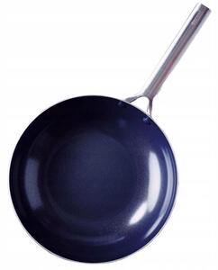 Tigaie wok cu capac Royal van Kempen & Begeer CC003232-001, 3,6 L, 28 cm, Strat diamant, Pentru cuptor si inductie, Otel inoxidabil