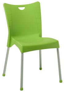 Scaun exterior Crafted plastic culoare verde, picior de aluminiu
